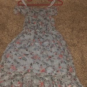 Flowy light blue flower dress